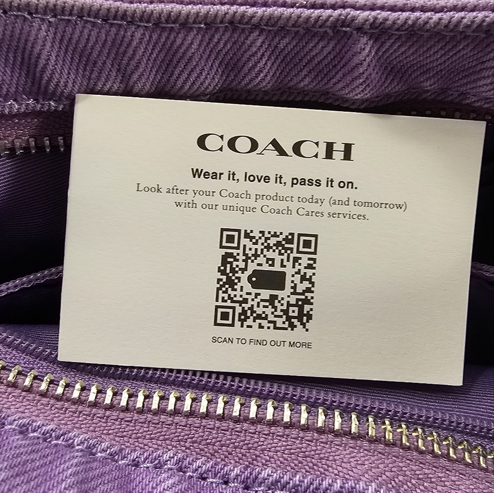 COACH Eliza Lavendar Denim Shoulder Bag NWT - Picture 10 of 10